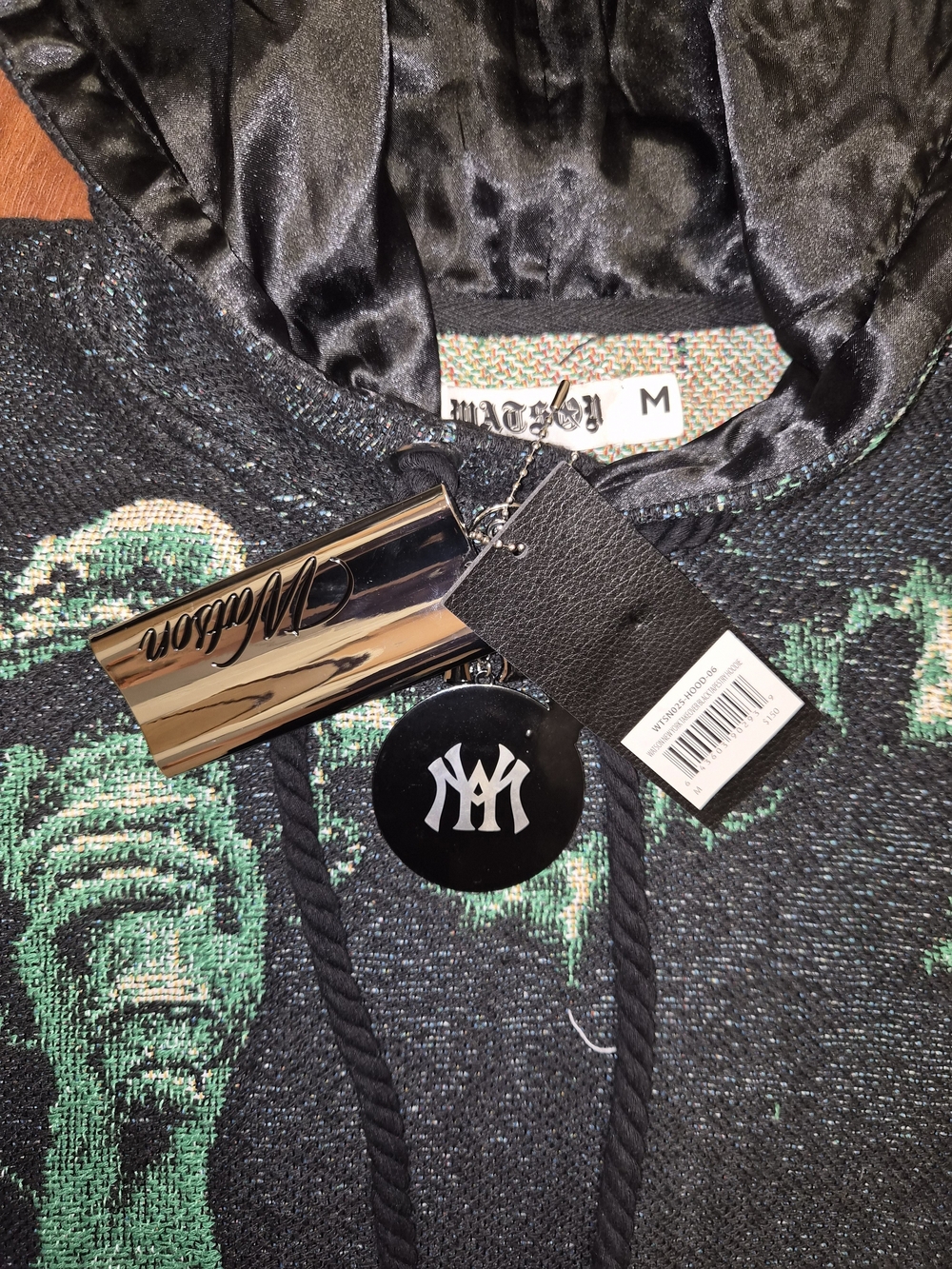 Men's Black and Green Crewneck Sweater by (Unbranded)